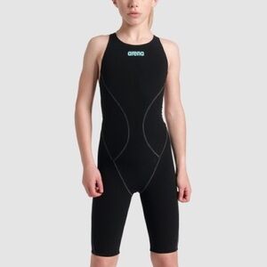 NWT arena $210 Poweskin Impulso Open Back Junior Black/Teal Size 22